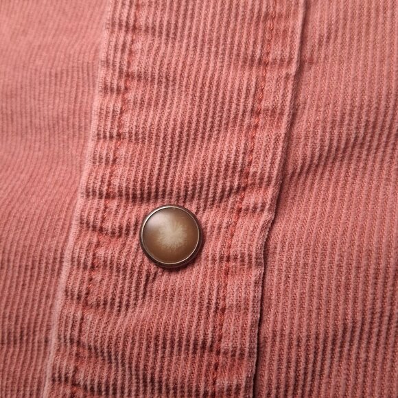 Vintage GAP Shirt Men XXL Salmon Pink Corduroy Western Wear Snap Up Long Sleeve - Picture 15 of 16